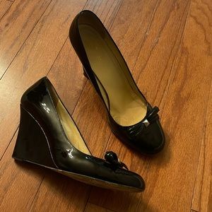 Kate Spade patent leather wedges